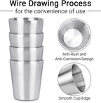 Beasea Stainless Steel Cups 8.8 oz, 4 Pack Small Stainless Steel Tumbler Bulk - Image 4