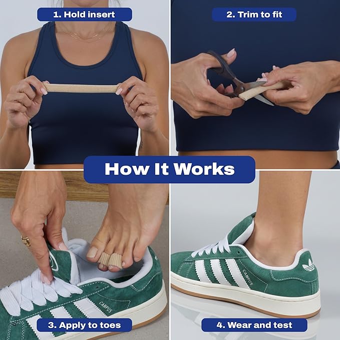 URIEL Silicone Toe Sleeves – Cuttable Toe Cushions for Corns, Calluses, Blisters and Ingrown Nails – Soft Protective Tubes for Comfortable Everyday Wear
