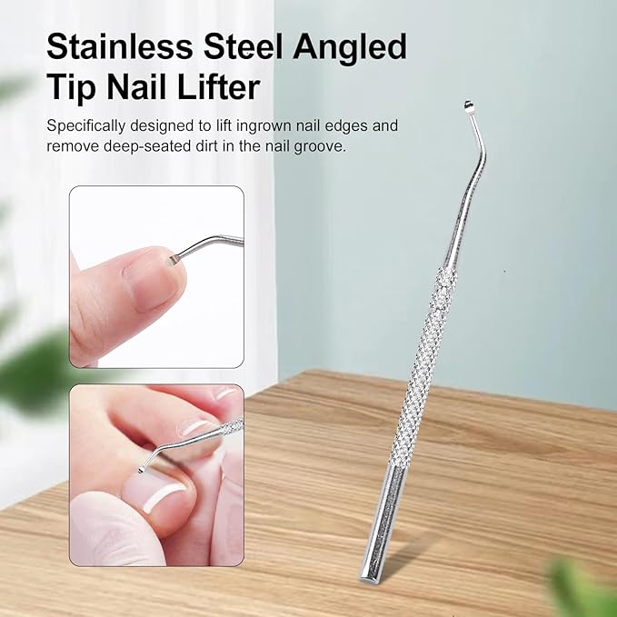 Eagle Beak Nail Clippers for Ingrown & Thick Nails – Beveled/Slanted/Angled Blades, Long Handle Wide Jaw, Anti-Splash Ultra Sharp Stainless Steel Edge 3-Piece Set for Men/Women (Black)