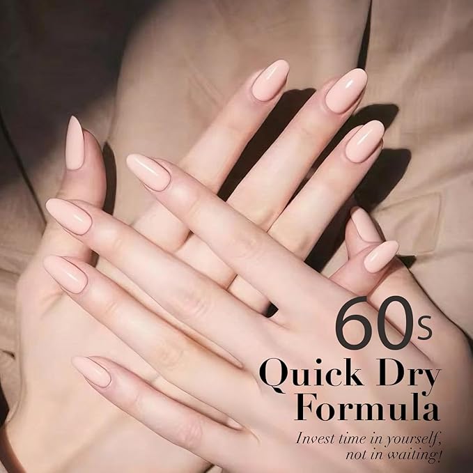 AZUREBEAUTY Nude Nail Polish Set, Light Brown Nail Polish Quick Dry Natural Infinite Shine Nail Lacquer Fingernail Polish Kit Salon-Quality for Women 2 PCS 0.34 oz Each