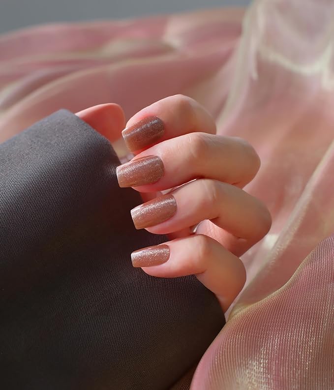 Nail Polish Strips - 22 Pcs Salon Quality Gel Nail Stickers - Long Lasting Wraps (Opulent Rust)