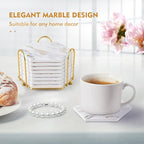 8 pcs Coasters for Drinks with Metal Holder with Cork Base for Tabletop - Image 3
