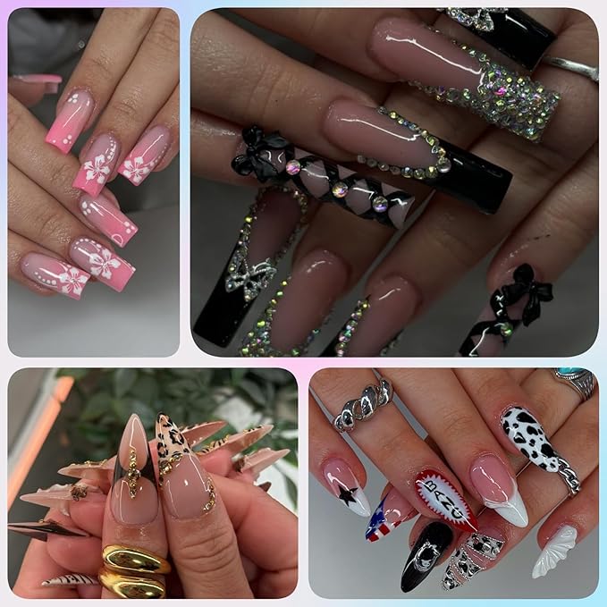 3 Boxes Nail Charms and Gems Nail Art Charms Charms for Nails Design Rhinestones for Nails Caviar Beads Pearls