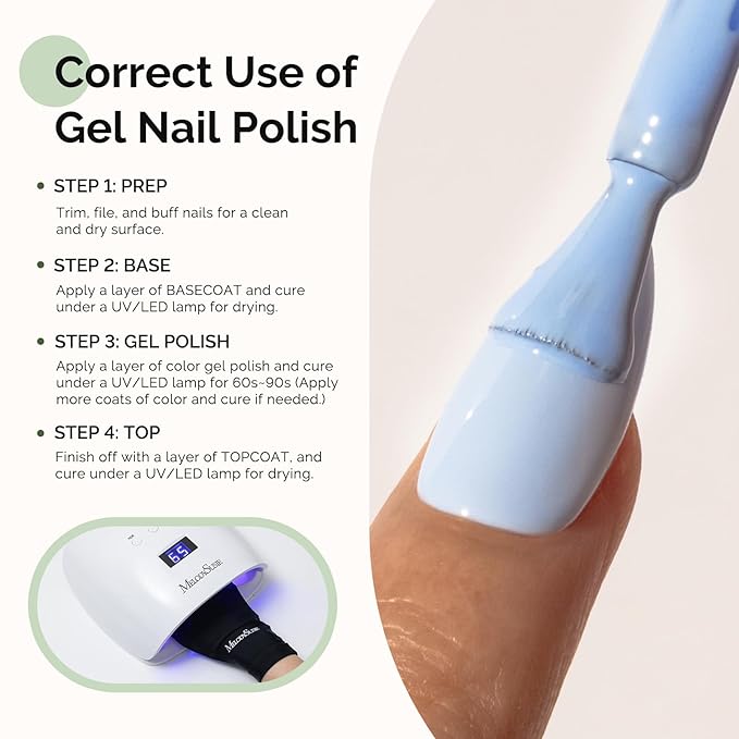 MelodySusie Hema Free Gel Nail Polish, 0.5 Fl Oz Thick Light Blue Gel Polish, Non Toxic, Long Lasting, Soak Off UV Nail Polish, Manicure Nail Design Salon DIY Nail Art at Home 253