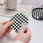 Black and White Checkered Coasters - Image 7