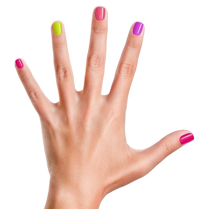 Piggy Paint 4 Polish Neon Box Set (Bonus: Blacklight Glow!)