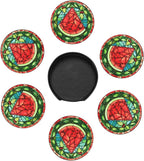 Watermelon Coasters for Drinks, Watermelon Decor Bar Drink Coasters for Coffee - Image 4