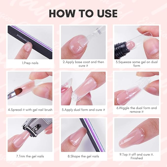 Makartt Poly Nail Gel 50ML Gel Builder for Nails,Light Nude Pink, Gel Nail Extension,Nail Strengthener Hard Gel Color Gel Multifunctional Long-Lasting and Easy to Use for DIY Salon Quality-Peach