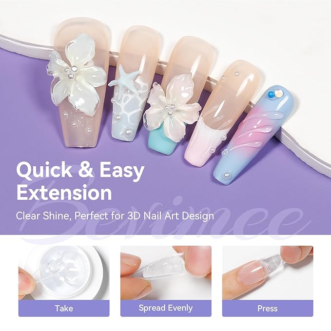 Sculpting Gel for Nail Art and 15ml Nail Glue, Solid Builder Gel for Nails Clear Non-Stick Hand For Modeling, Sculpture, Nails Extension UV/Led Manicure DIY At Home