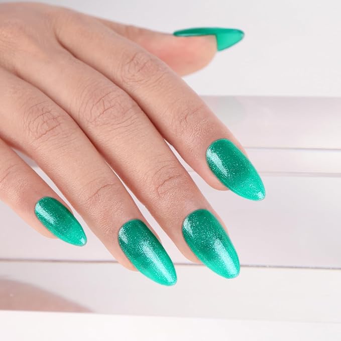 Imtiti Glitter Gel Nail Polish, 1 Pcs 0.5 fl oz Shimmer Green gel nail polish Color Soak Off Gel Polish Nail Art Manicure Salon DIY Nail Lamp Gel Nail Design Christmas Decoration