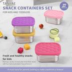 4Pack Small 8oz Stainless Steel Snack Containers - Image 3