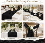 10 Pack Black Cheesecloth Table Runner 22 x 120 Inch Boho Gauze able Runner | - Image 6