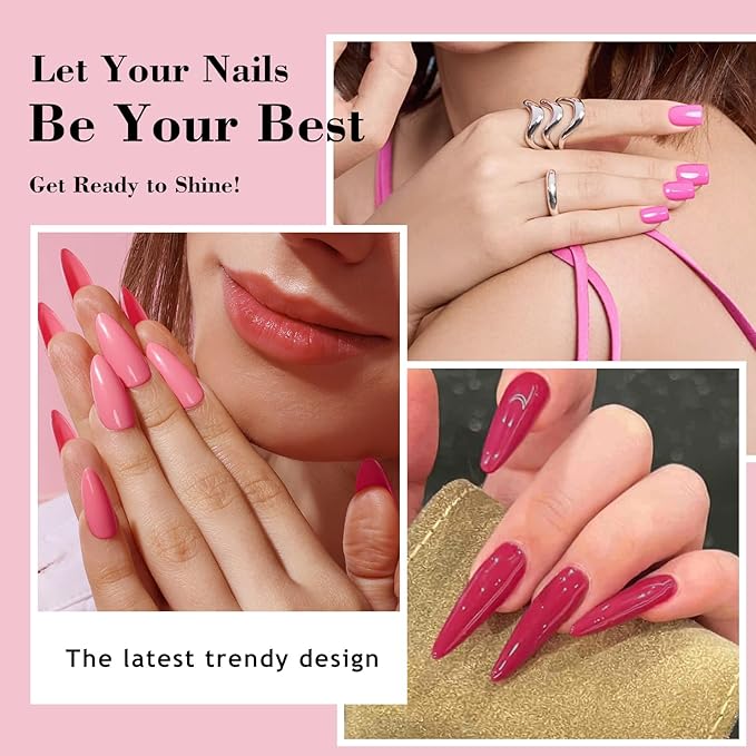 18ML Pink Gel Nail Polish Set 6 Colors, HEMA-Free Hot Light Nude French Pink Nail Polish Kit for Long-Lasting Nail Art, Soak off Uv Nail Art Gel Design for Women Girl Gift Salon DIY