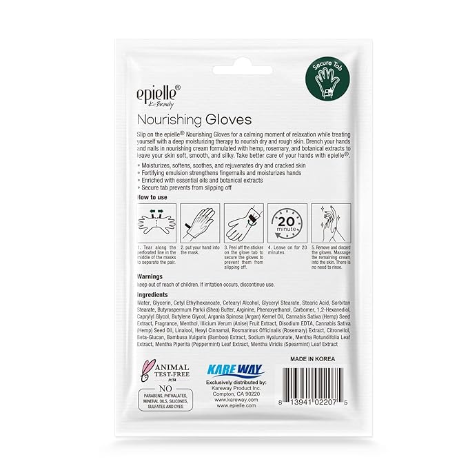 Epielle Nourishing Hand Mask 6 Pairs, Deep Moisturizing Gloves for Dry, Cracked Hands, Self Care Gifts for Women, Spa Kit, Stocking Stuffers, Thanksgiving Essentials