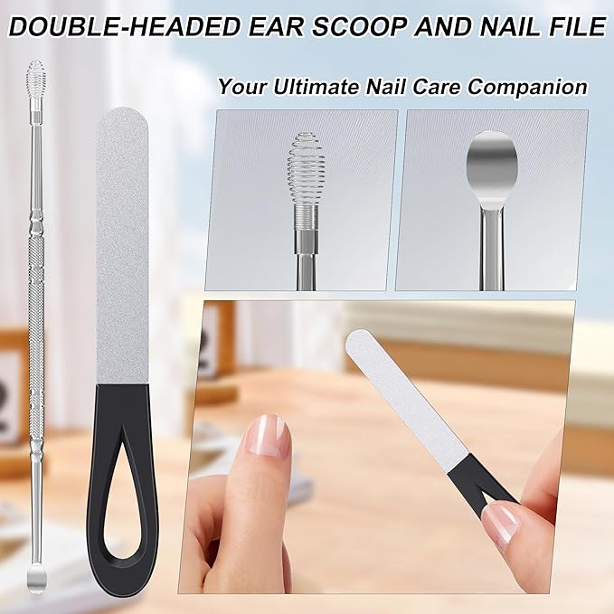 Nail Clippers for Seniors Thick Nails, Angled Head & Long Handled Toenail Clippers for Thick Toenails, Edgy Wide Jaw Toe Nail Clippers Cutter, Heavy Duty Professional Fingernail Clipper for Men Women