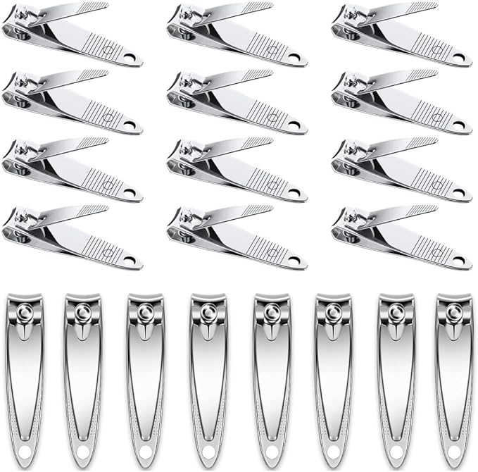 20 Pieces Stainless Steel Small Nail Clippers Bulk Toenail Clippers Pack for Men Women Portable Travel Fingernails Sturdy Trimmer