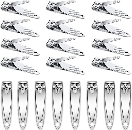20 Pieces Stainless Steel Small Nail Clippers Bulk Toenail Clippers Pack for Men Women Portable Travel Fingernails Sturdy Trimmer
