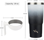 Konokyo 20 oz Tumbler with Handle and Straw, Insulated Travel Mug | Day Night; - Image 4