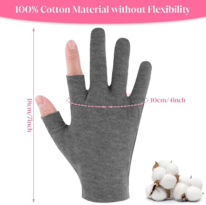 3Pair Touchscreen Cotton Gloves for Eczema and Dry Hands - Moisturizing Gloves SPA Overnight, Washable Lotion Hand Spa Treatment Gloves Repair Rough Cracked Dry Chapped Hands Skin for Women