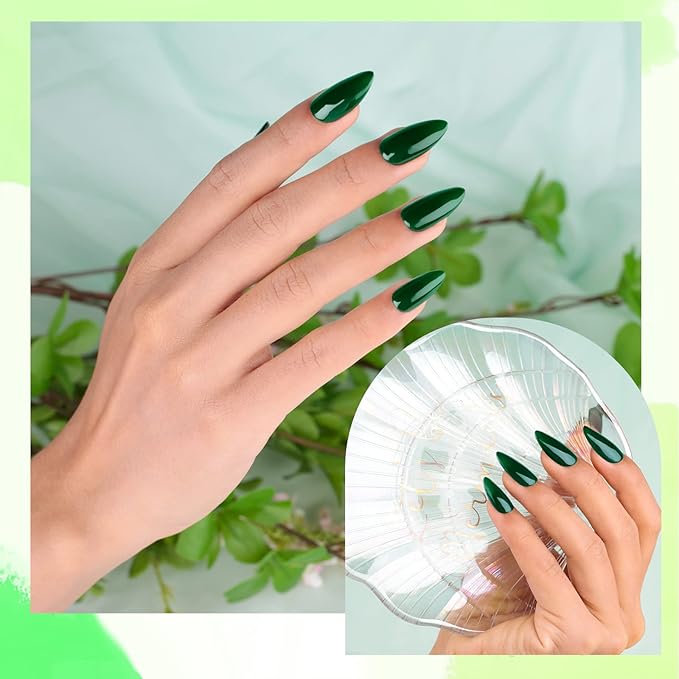 Imtiti Green Gel Nail Polish, 0.5 fl oz Emerald Color Soak Off Polish for Nail Art Manicure Salon DIY, Lamp Design Christmas Decoration