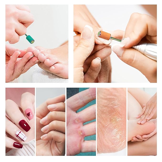 Sanding Bands for Nail Drill KOYOPEPI Nail Drill Sanding Bits #100#120#150#180#240 Grits 250Pcs Nail Sanding Bands Mandrel Bit