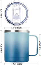MEWAY 12oz Coffee Mug With Handle 2 Pack Bulk, Stainless Steel Insulated Travel - Image 4