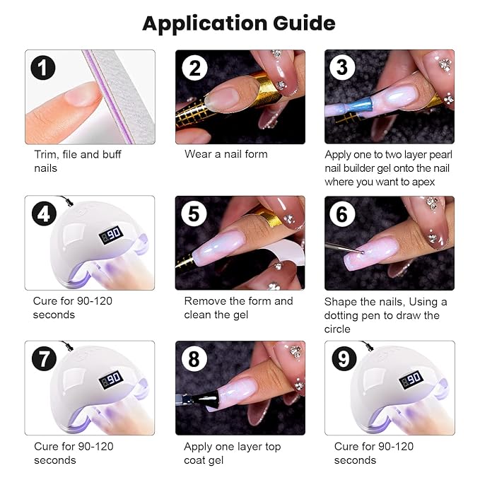 RARJSM Gel Builder Nail Polish Pearl Pink Hard Gel in a Bottle Mermaid Shell Glitter Pearlescent Thick Extension Structure for Nails 15ml Soak Off Curing Requires Salon Home DIY Beginer Use