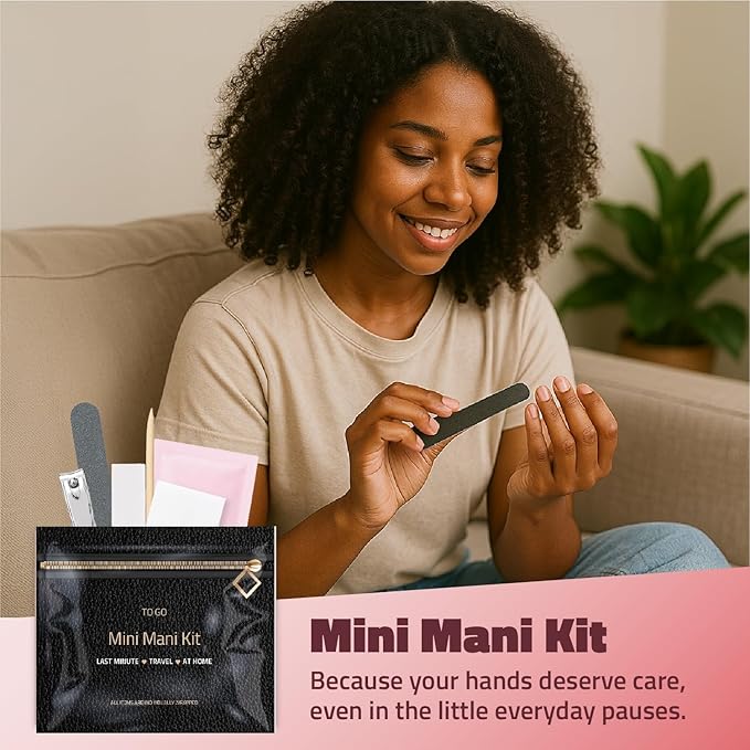Disposable Manicure Kit – One-Time Use Manicure Set with Nail Clipper, Buffer, File, Cuticle Stick & Remover Pad – Hygienic Grooming Kit for Travel, Gift Bags, or Emergencies (5)