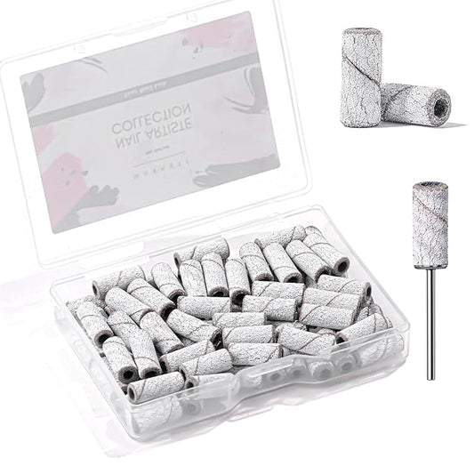 Makartt Sanding Bands for Nail Drill:100 Pcs Small Nail Sanding Files With 2025 Upgrade Design 3.1mm Mandrel Bits,180 Medium Grits (Zebra, Upgrade #180 Sanding Bands)