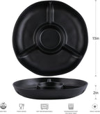 Chip & Dip Serving Tray Set, 4 Sectional Round Melamine Serving Platter - Image 5