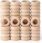 48 Pcs Wooden Napkin Rings Unfinished Wood Table Napkin Holders Farmhouse by Gandeer