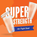 24 oz Clear Plastic Cups with Strawless Sip Lids - Image 3