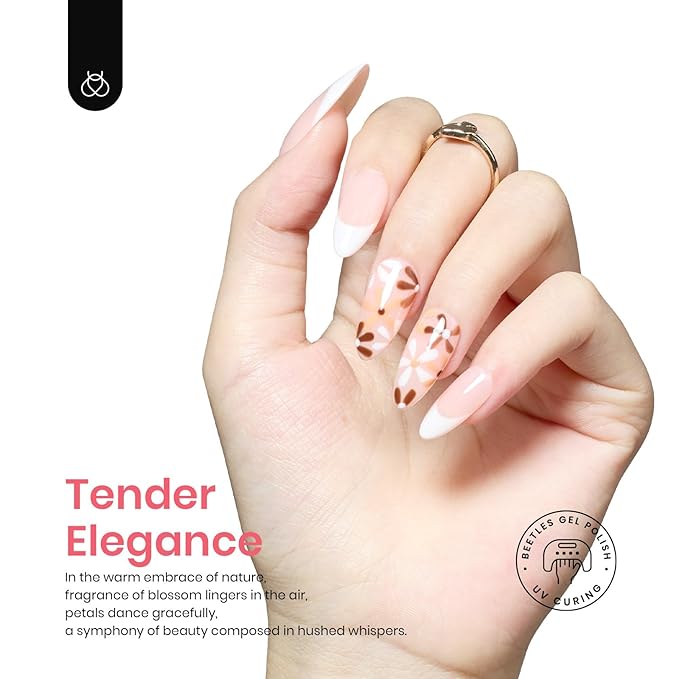 Beetles Fall Gel Nail Polish Set, 6 Colors Nude Brown Pink Milky White Glitter Gel Polish Set Soak Off Uv Led Lamp Manicure Gifts for Women