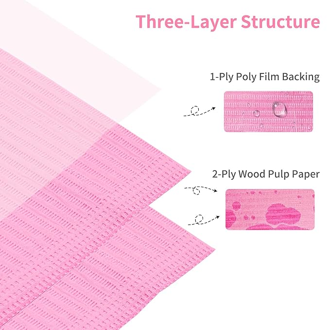160pcs Disposable Nail Mats Foldable Nail Paper Towels, Table Acrylic Nail Practice Sheet, 3 Ply Waterproof Clean Nail Table Practice Mat for Salon Manicure Tattoo,Nail Art Accessories 13"x18"(Pink)