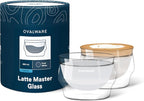 ovalware 8.5oz Double Wall Latte Cups, Latte Set of 2 by Ovalware