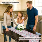 Pigeon Blue Hand Block Print 100% Cotton Table Runner 16x70 Inch | Perfect - Image 5