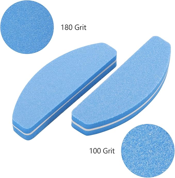 80 Count Mini Nail Buffers Kit, 100/180 Grit Buffing Blocks Small Nail Files for Acrylic and Natural Nails (Pack of 2)