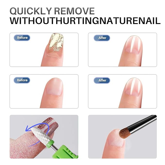 5pcs Ceramic Nail Drill Bits Set, Cuticle Bit for Acrylic Gel Nails Polishing Manicure Pedicure, Efile Remover Safety Bit for Home Salon