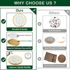 Eykao 5 Pack Bamboo Wood Drink Coasters, 4.3 Inch Round Coasters - Image 3