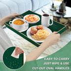 Dark Green Decorative Tray for Ottoman, Serving Tray - Image 3