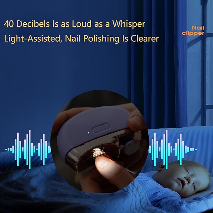 Electric Nail Clipper, FUNPEER 2 in 1 Electric Polishing Automatic Toe Nail Clippers with 2 Adjustable Speeds Electric Finger Nail Clippers for Seniors, Kids and Adults (Purple)