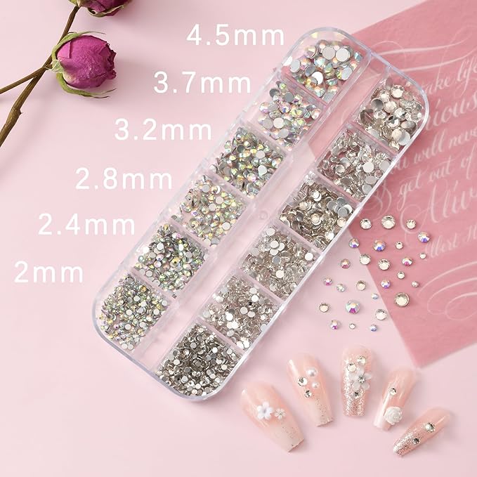 3 Boxes Nail Charms and Gems Nail Art Charms Charms for Nails Design Rhinestones for Nails Caviar Beads Pearls