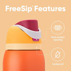 Owala FreeSip Stainless Steel Water Bottle 32 oz Citrus Crush - Image 3