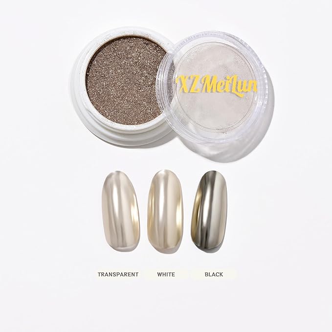 Champagne Gold Magic Mirror Chrome Nail Powder, Big-Capacity 1.5g Metallic Dust Holographic Effect Powder Pigment Glitter Manicure Kit, Nail Art, Can Mixed with Builder Gel Nail Polish Use