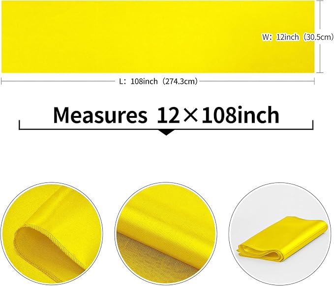 4-Pack Yellow Satin Table Runner 12 x 108 Inch Long Bright and Smooth Silk - Image 3