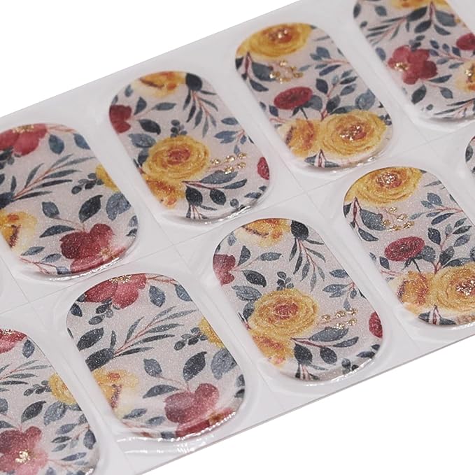 MOMSON Semi Cured Gel Nail Strips - 20 Real Gel Nail Polish Stickers/Full Nail Wraps - Art Manicure Kits for DIY at Home, Salon-Quality, Easy to Apply & Remove (Rose)