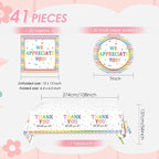 41Pcs We Appreciate You Decorations Rainbow Color Thank You Themed Tableware - Image 2