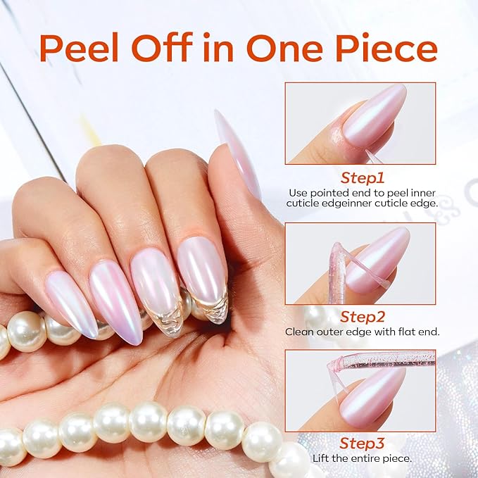 modelones Gel Polish Liquid Latex for Nails, 15 ml Peel Off Nail Polish Barrier with Stick, Fast Dry Cuticle Guard, Protector for Fingers