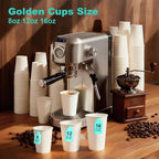 16 oz 160 Pack Disposable Coffee Cups, Bulk White Disposable Paper Cups - Image 8
