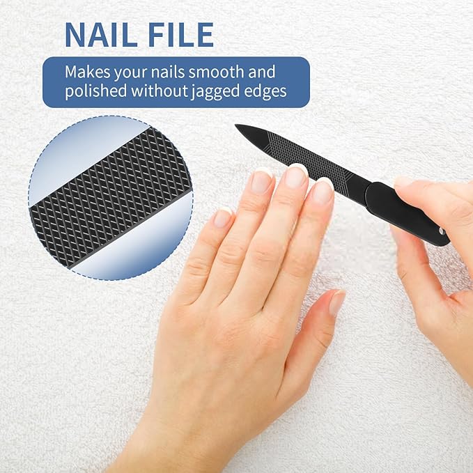 2025 Upgrade Nail Clippers Set – Ultra Wide Jaw (15mm) Toenail Clippers for Thick Nails, Premium 420 Stainless Steel, Long Handle, Anti-Splash Catcher, Safety Lock, Ideal for Seniors/Men/Women (Black)